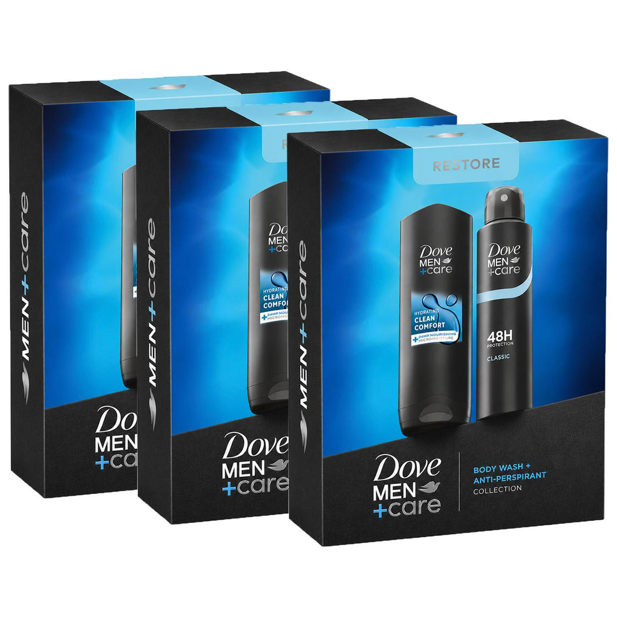 Men+care Restore Duo Gift Set: Full-size Body Wash & Deodorant | Set of 3