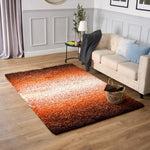 Blended Thick Shaggy Fluffy Deep Pile Living Room Rug | 80cm x 150cm | Orange