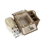 Wicker Double Lidded Fitted Picnic Basket | 4 Person | White