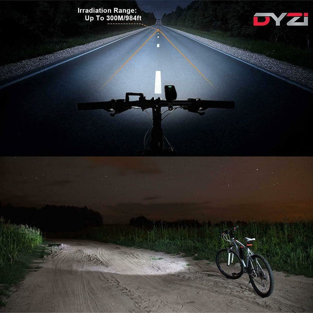 Dyzi Rechargeable Bike Lights Set Premium Waterproof Bicycle Front And Back Light