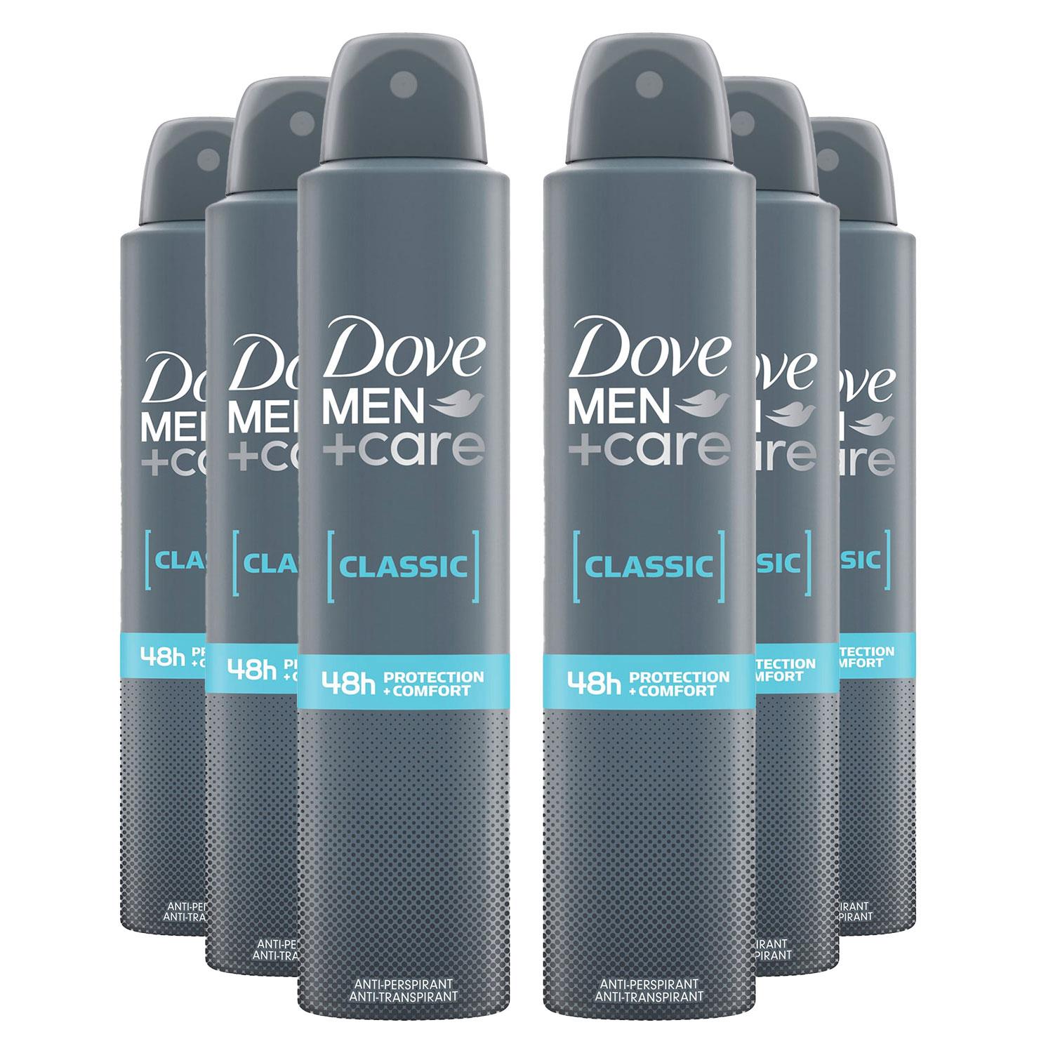 Men+care Classic Antiperspirant With 48h Sweat Protection Deo 200ml, 6 Pack