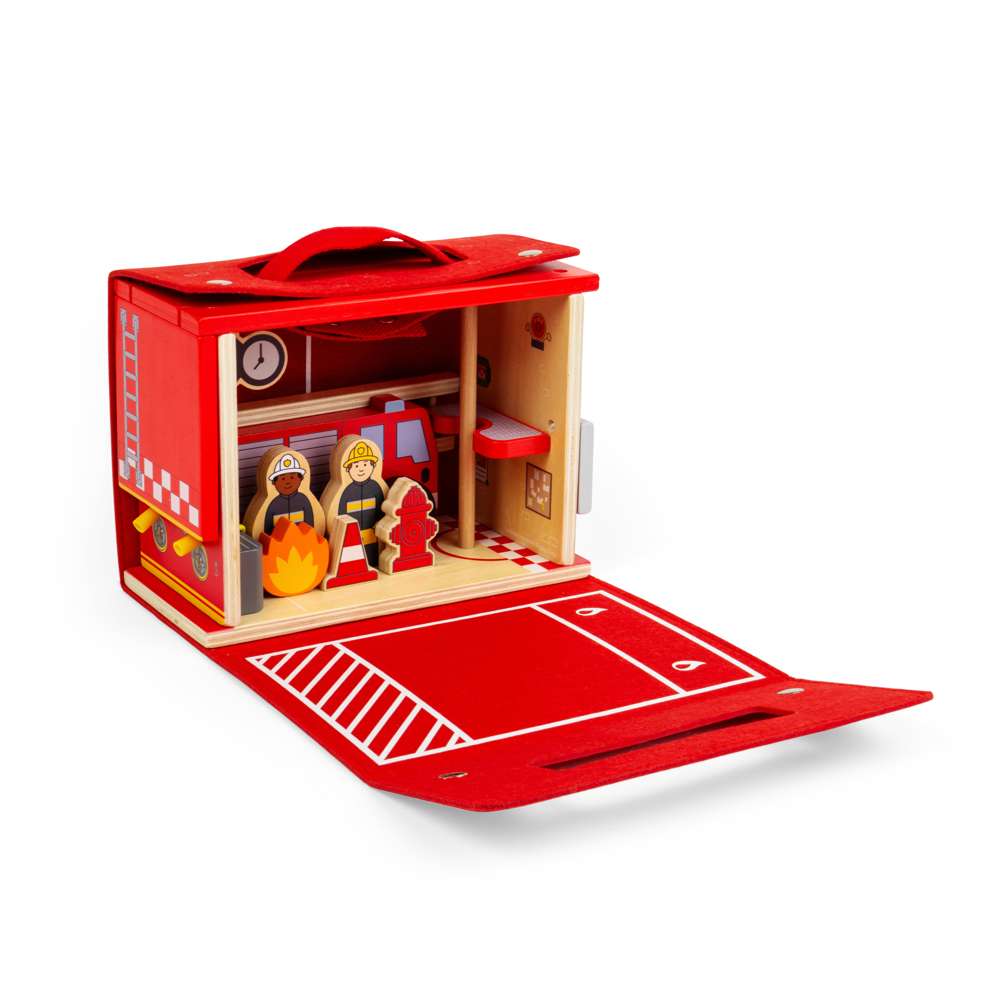 Bigjigs Toys Fire Station On The Go