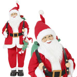 HOMCOM 4ft Christmas Singing Dancing Santa Claus With Sack, Hanging Elf