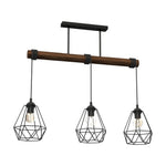 Acero Pendant Lamp 3xe27 This Hand Made Industrial Style Lamp Is Hand Made From Sleek Black Steel And Natural Dark Wood