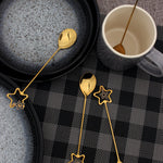 Tea Spoons Set 18/8 Stainless Steel 4pc Teaspoon Set Gold Star Christmas Gift | Gold