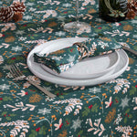Festive Forest 100% Cotton Green Christmas Tablecloth | 137 x 178cm | Green