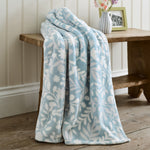 Deyongs Supersoft William Botanical Print Coral Fleece Throw
