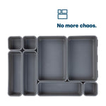 8pc Interlocking Drawer Organiser Grey