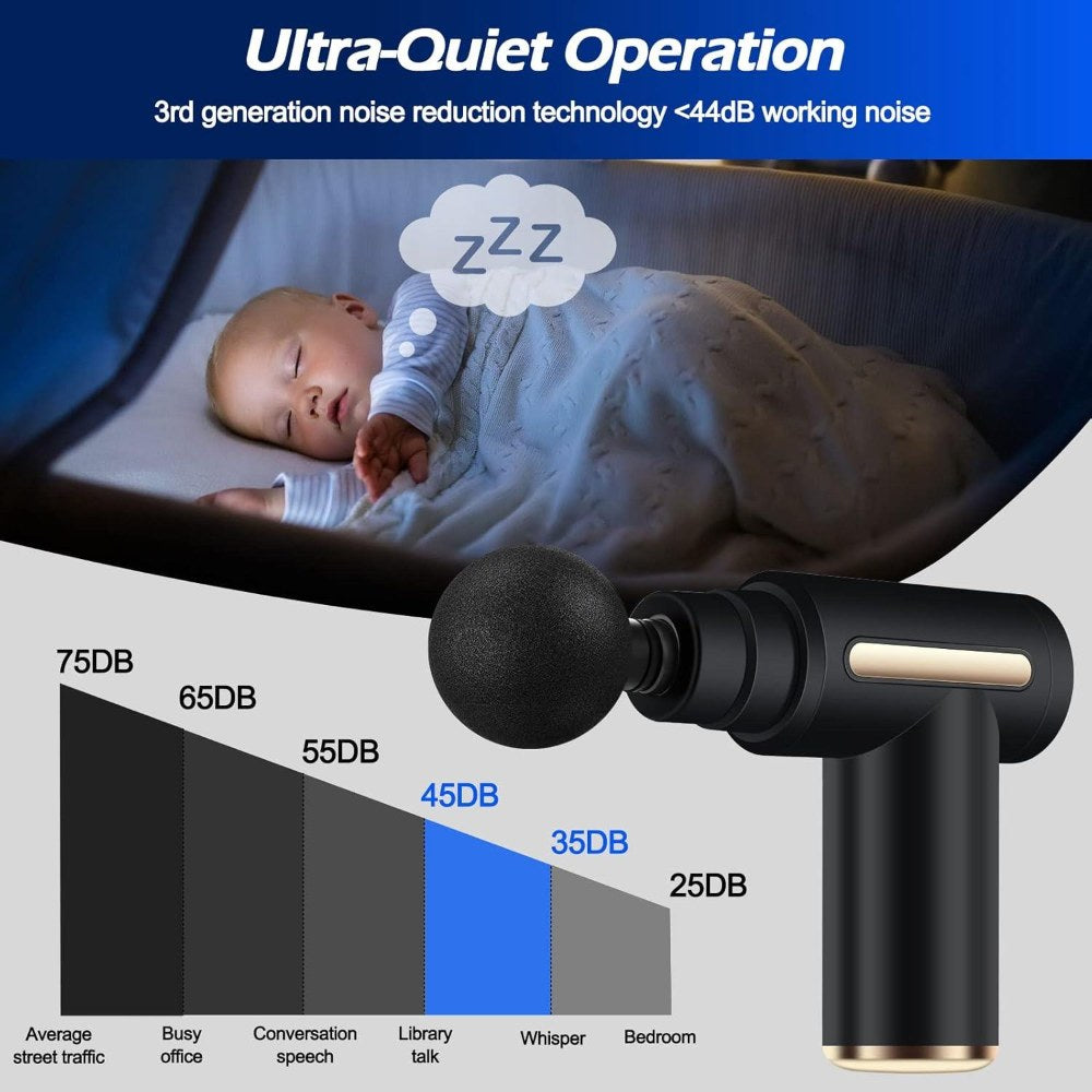 Dyzi Mini Massage Gun Deep Tissue Portable 6 Speeds Handheld Muscle Massager