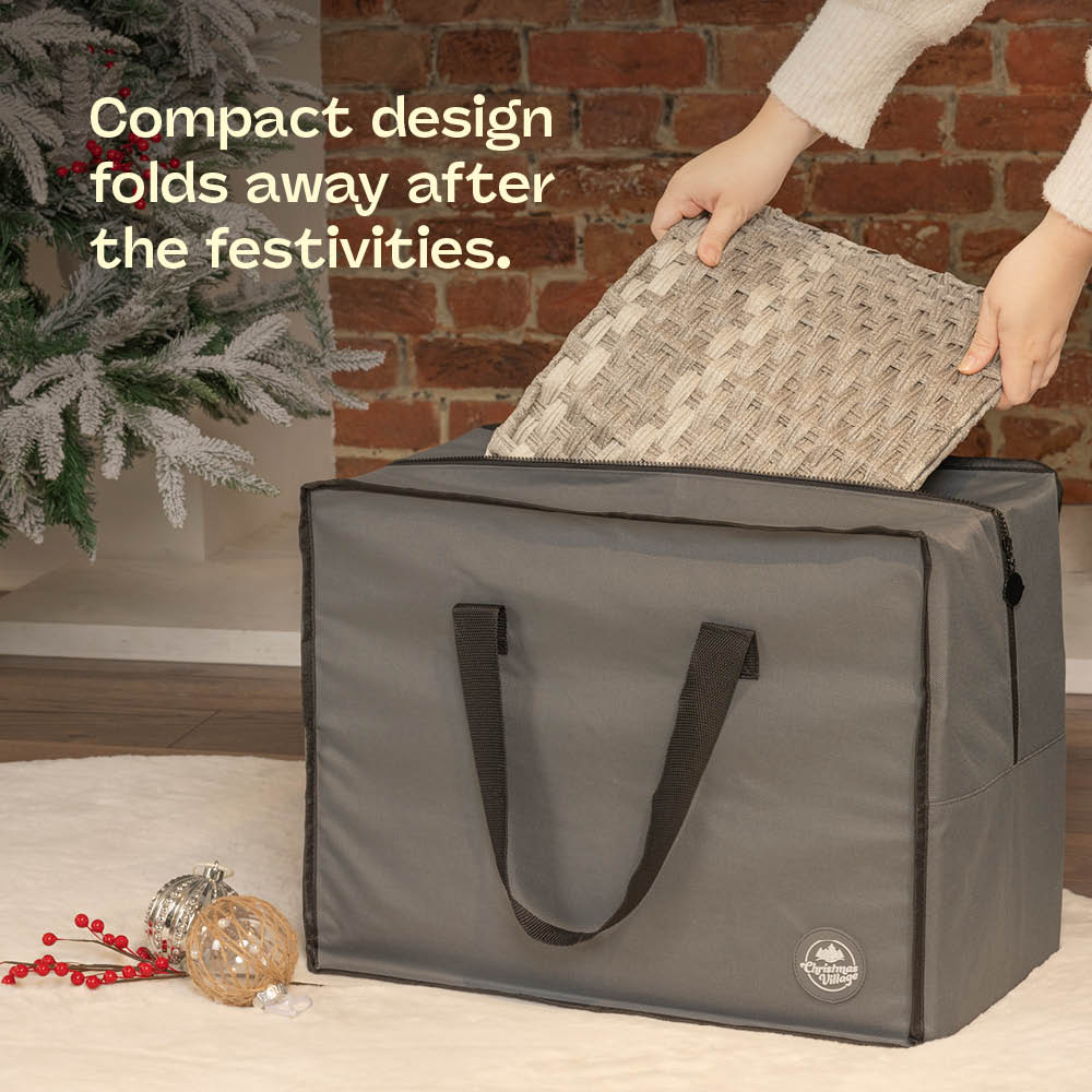 Rattan Tree Skirt Foldable Basket Cover For Indoor Decor