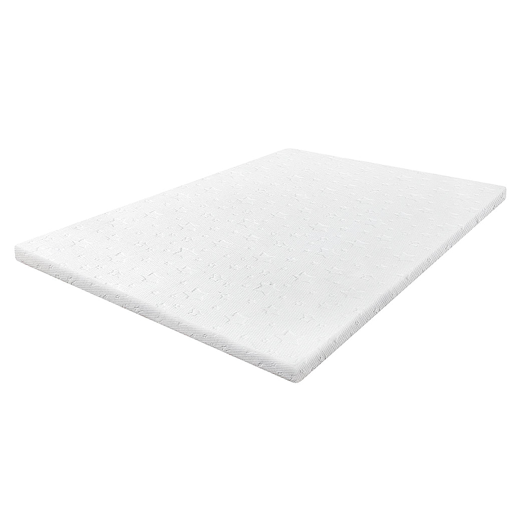 Mattress Topper Memory Foam Bamboo Charcoal Washable Cover | King | White