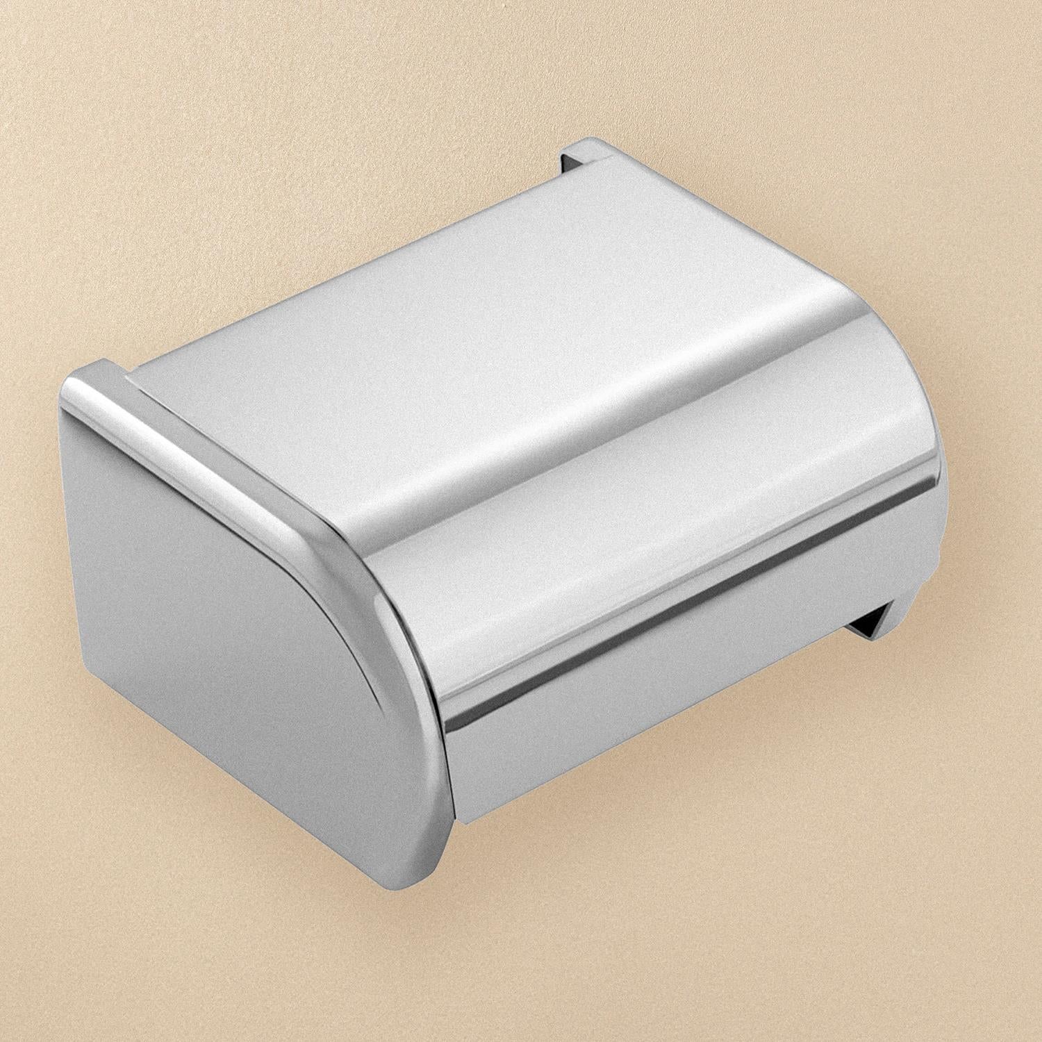 Toilet Roll Holder With Lid 14,5cm, Silver, Architect S+ Collection