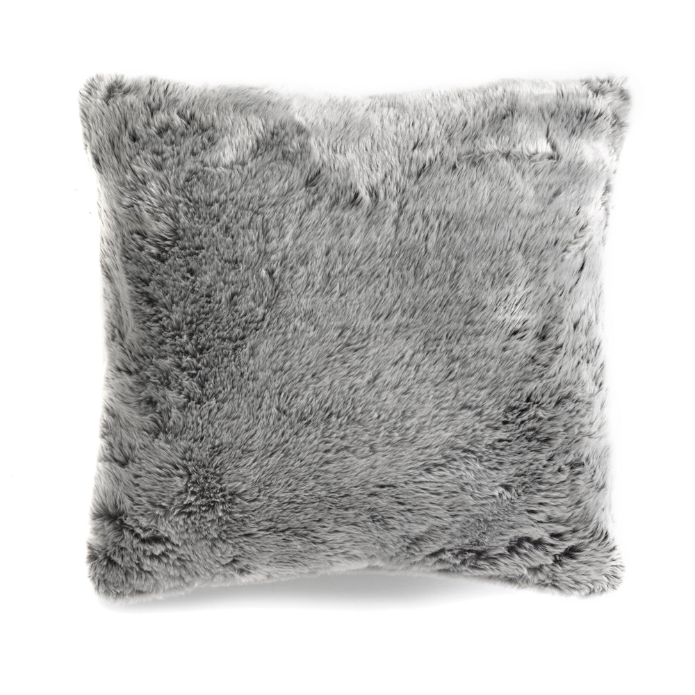 Arctic Wolf Grey Faux Fur Cushion