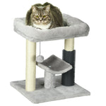 Small Cat Tree Tower W/ Scratching Posts, Bed, Perch, Self Groomer, Toy