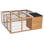 Rabbit Hutch, Guinea Pig House Outdoor Cage W/openable Top | Yellow