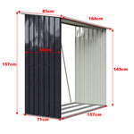 Garden Outdoor Metal Firewood Log Storage Shed | Black
