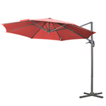 3x3m Cantilever Parasol W/ 360° Crank Handle Tilt | Red