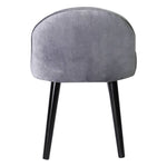 Modern Velvet Slipper Chair Dressing Table Chair With Solid Wood Legs
