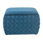 Plumeo Velvet Storage Ottoman | Teal