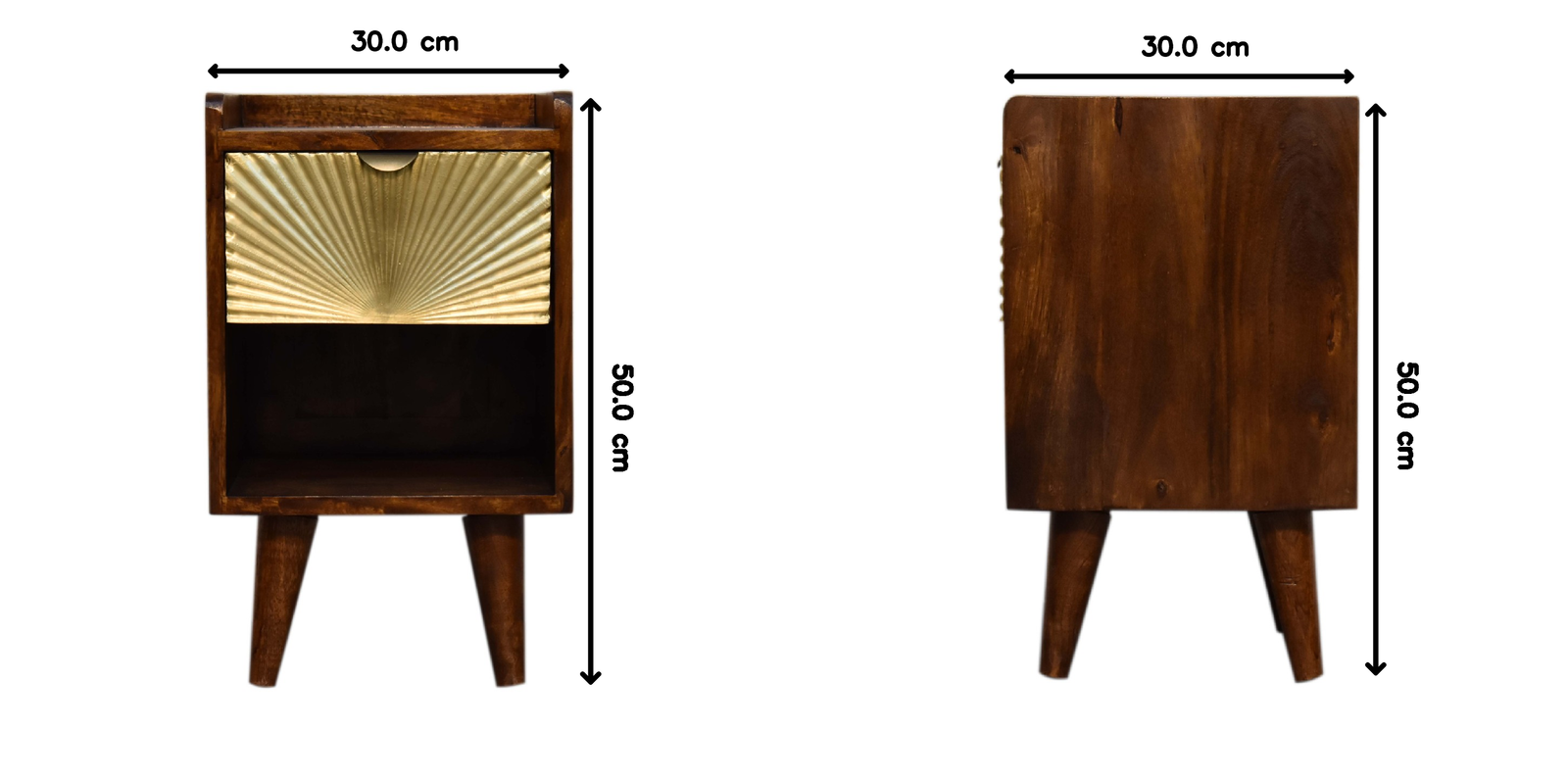Mini Manila Gold 1 Drawer Bedside