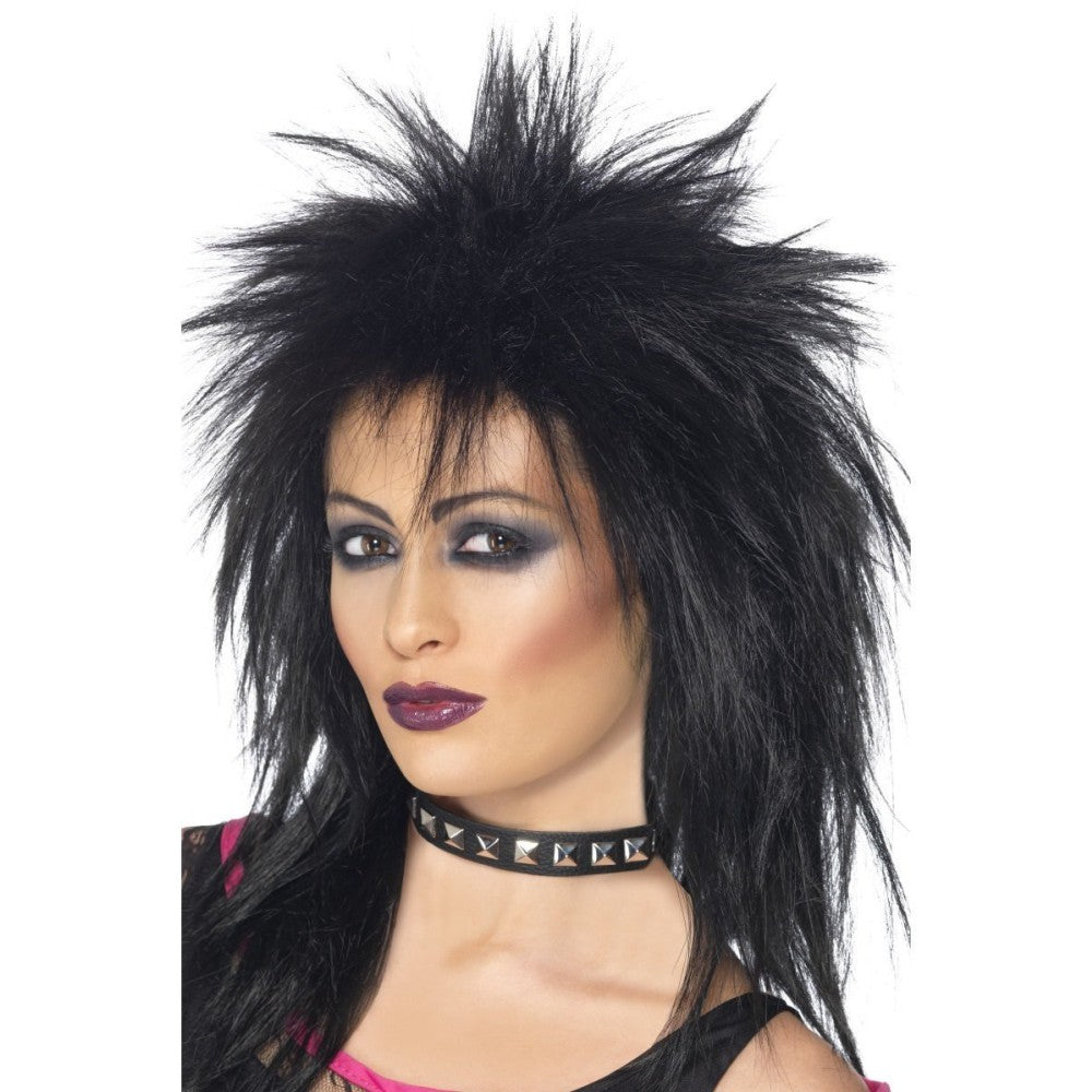 Rock Diva Long Mullet Wig | Black