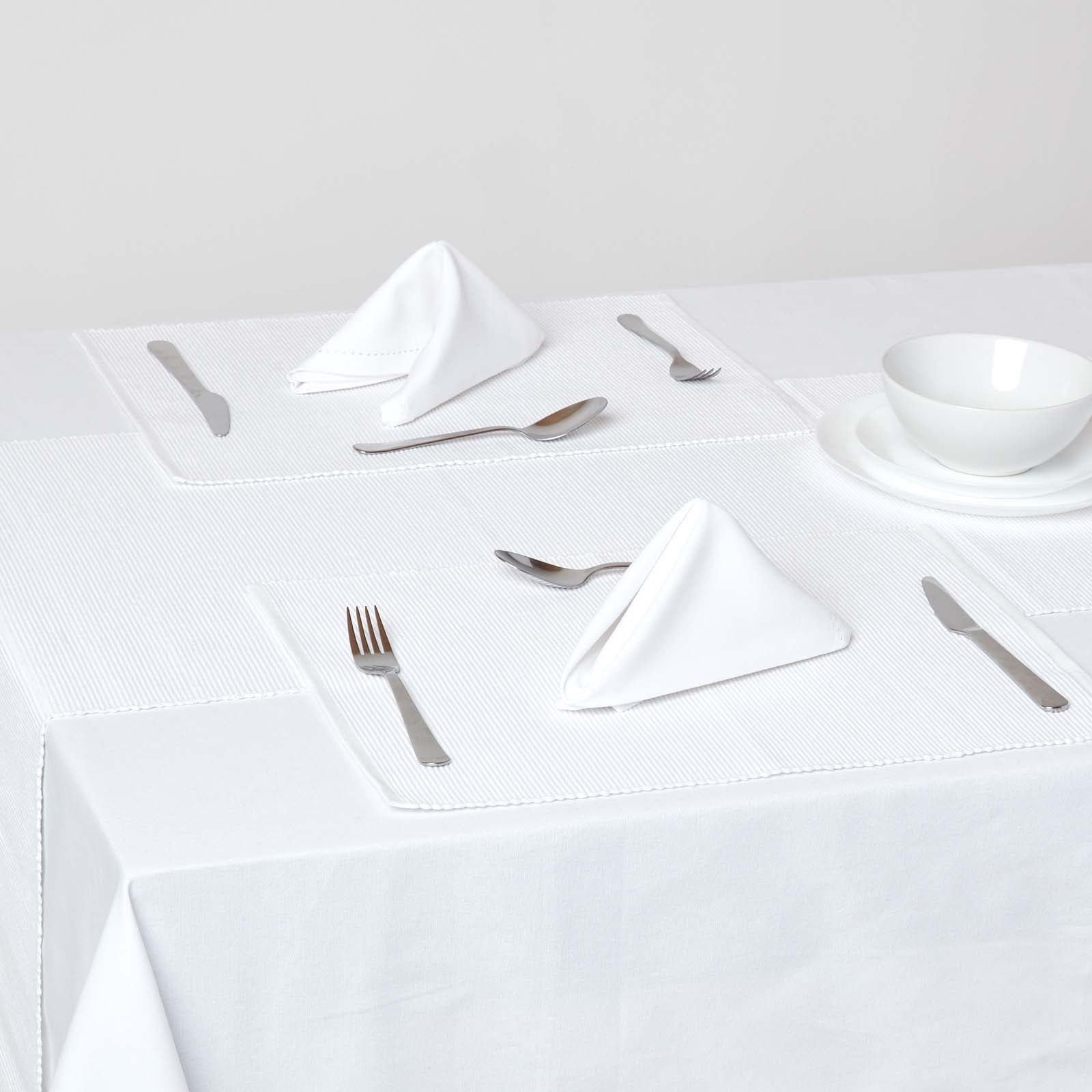 Cotton Plain Table Runner | White