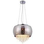 Starlight Pendant Lamp 3xe14 A Stunning Hand Made Lamp 39cm Glass Shade Housing Chrome Fitments And Gorgeous Crystals