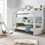 Olly Storage Bunk Bed Without Drawer With Spring Mattresses | Single | White