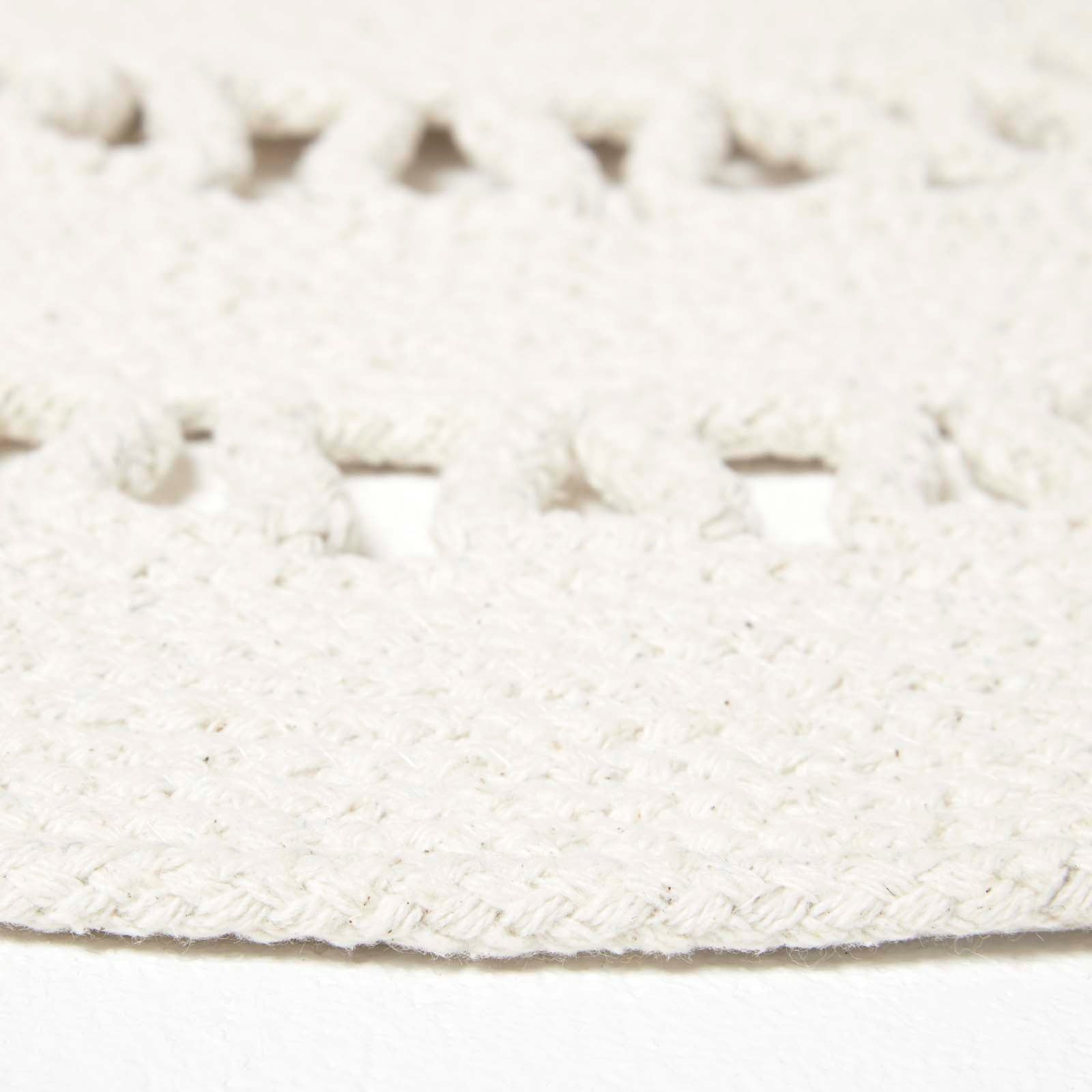 Crochet Braided Round Rug | 70cm x 70cm | Natural