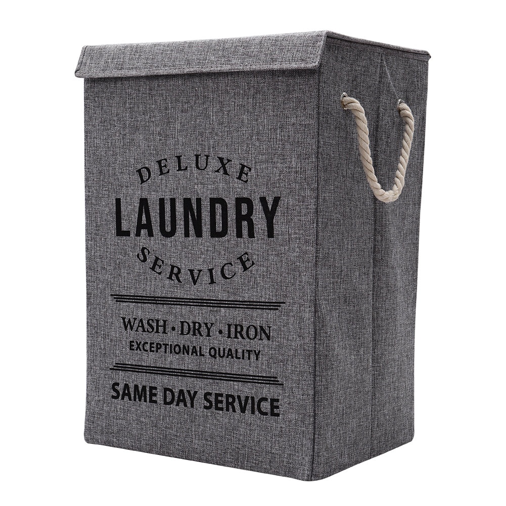 Living and Home Foldable Home Laundry Baskets Laundry Hamper With Lid And Rope Handles