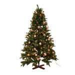 Artificial Christmas Tree With Rgb Lights & Wood Stand