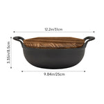 20cm/25cm Dia Cast Iron Wok With Dual Handles And Wooden Lid | Large