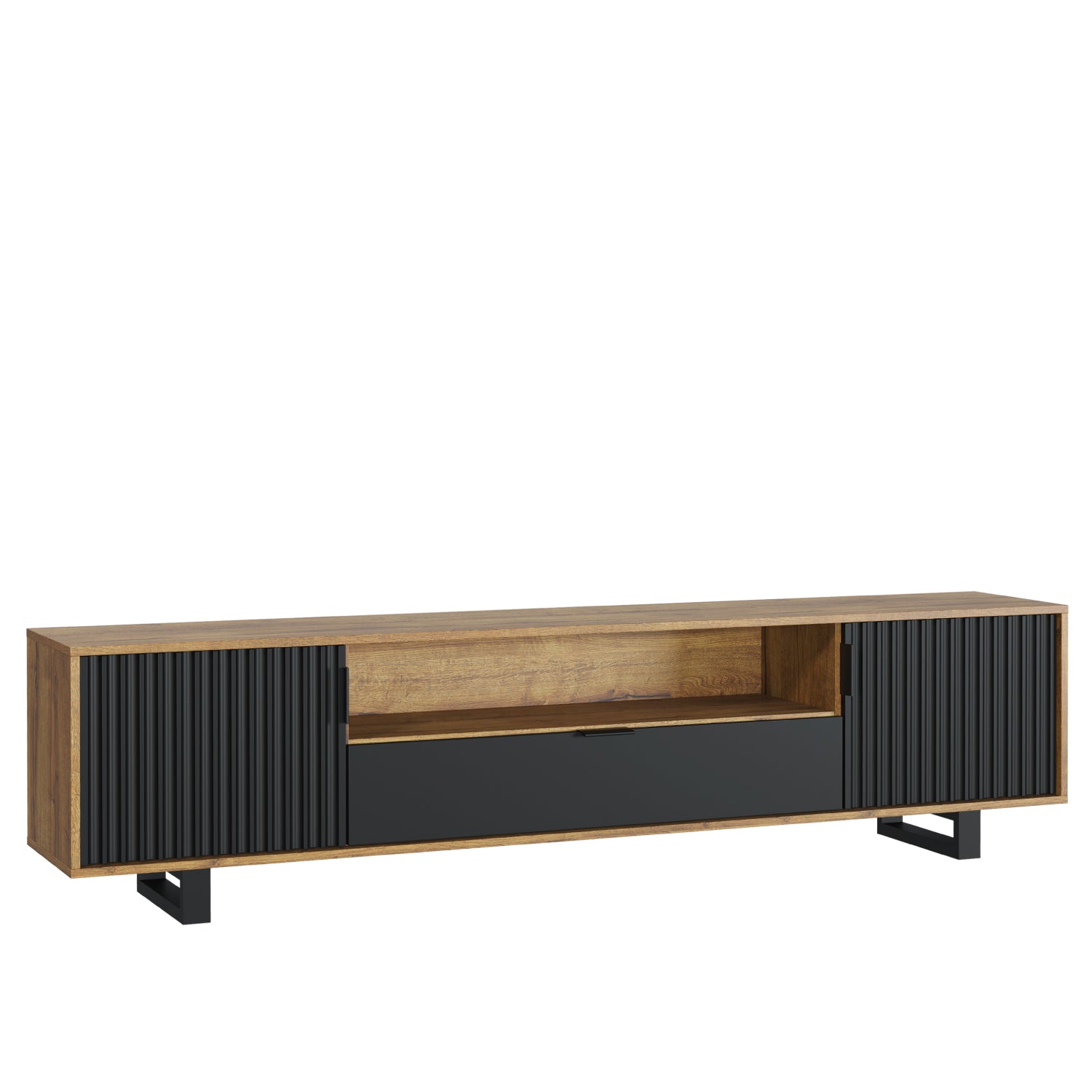 Blackridge Tv Unit 200cm - Fluted Design | Oak