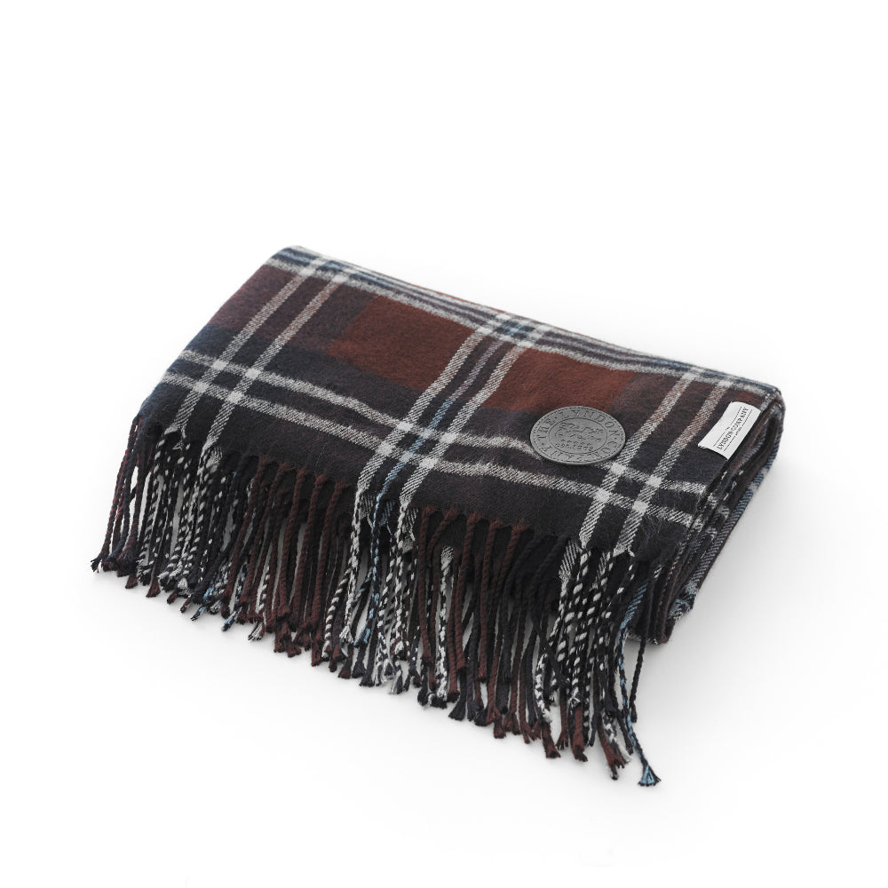Broden Tartan Faux Cashmere Large Throw | Burgundy