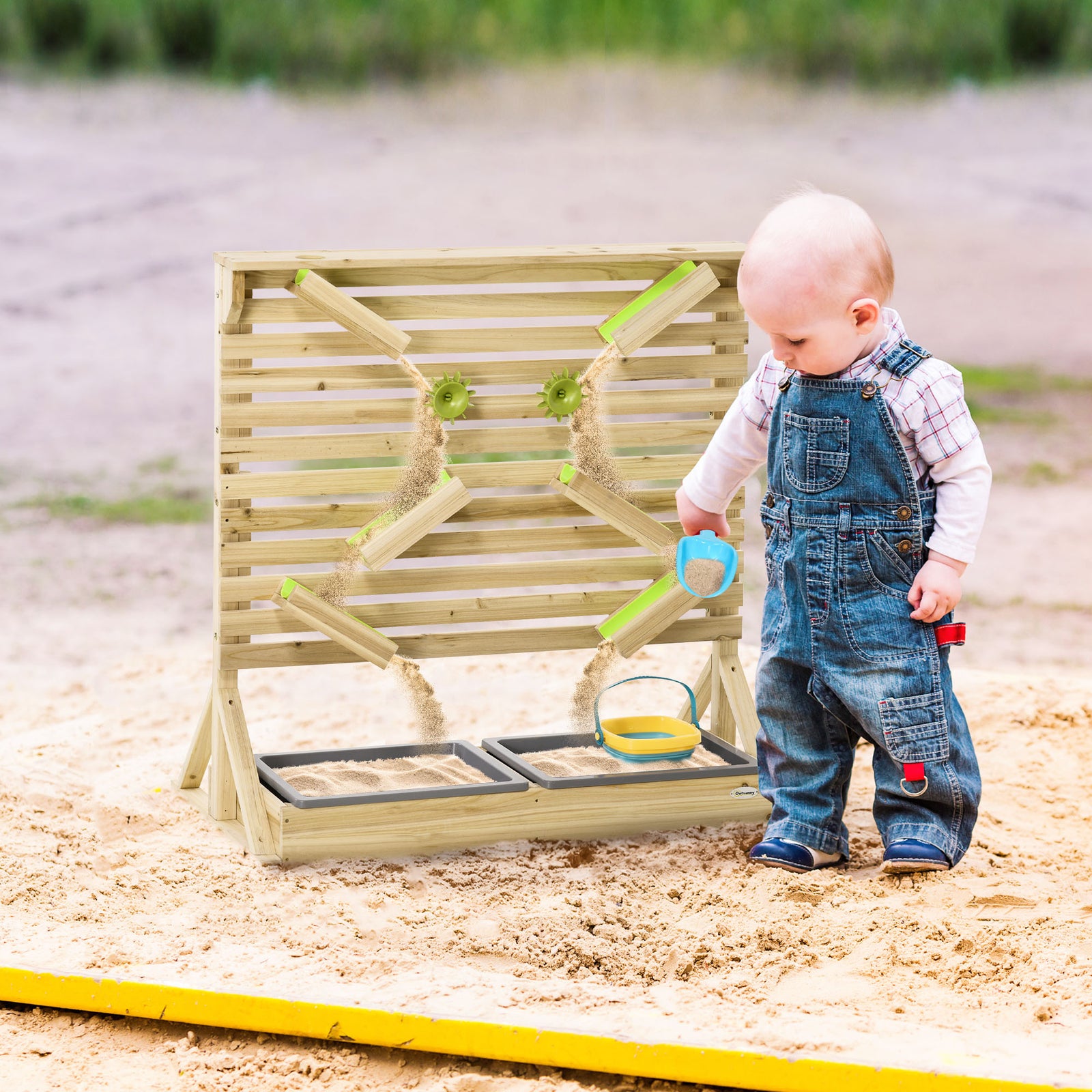 Kids Running Water Playset W/ Sink Toys, Water Carts, Tracks