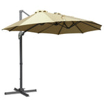 4.5m Large Double-sided Patio Parasol, Khaki