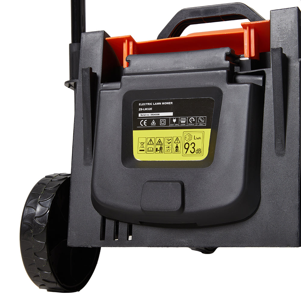 1600w Brushless Electric Lawn Mower 32cm Cutting Width Height Adjustment 30l Grass Box | 3 Height