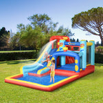 4 In 1 Kids Bouncy Castle W/ Slide Pool Trampoline Climbing Wall Blower