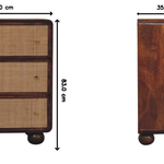 Chestnut Woven Chest, 3 Drawers, Woven Fronts, Brown