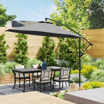 3(m) Cantilever Banana Parasol With Cover Wind Strap Upf50+ | Gray