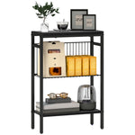Side Table W/ Storage, Small Table For Living Room, Bedroom | Black