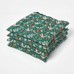 Christmas Seat Pad With Straps 100% Cotton 40 x 40cm | 40cm x 40cm | Green