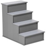 4 Step Wooden Dog Steps Pet Stairs Cat Ladder For Bed Couch | Gray
