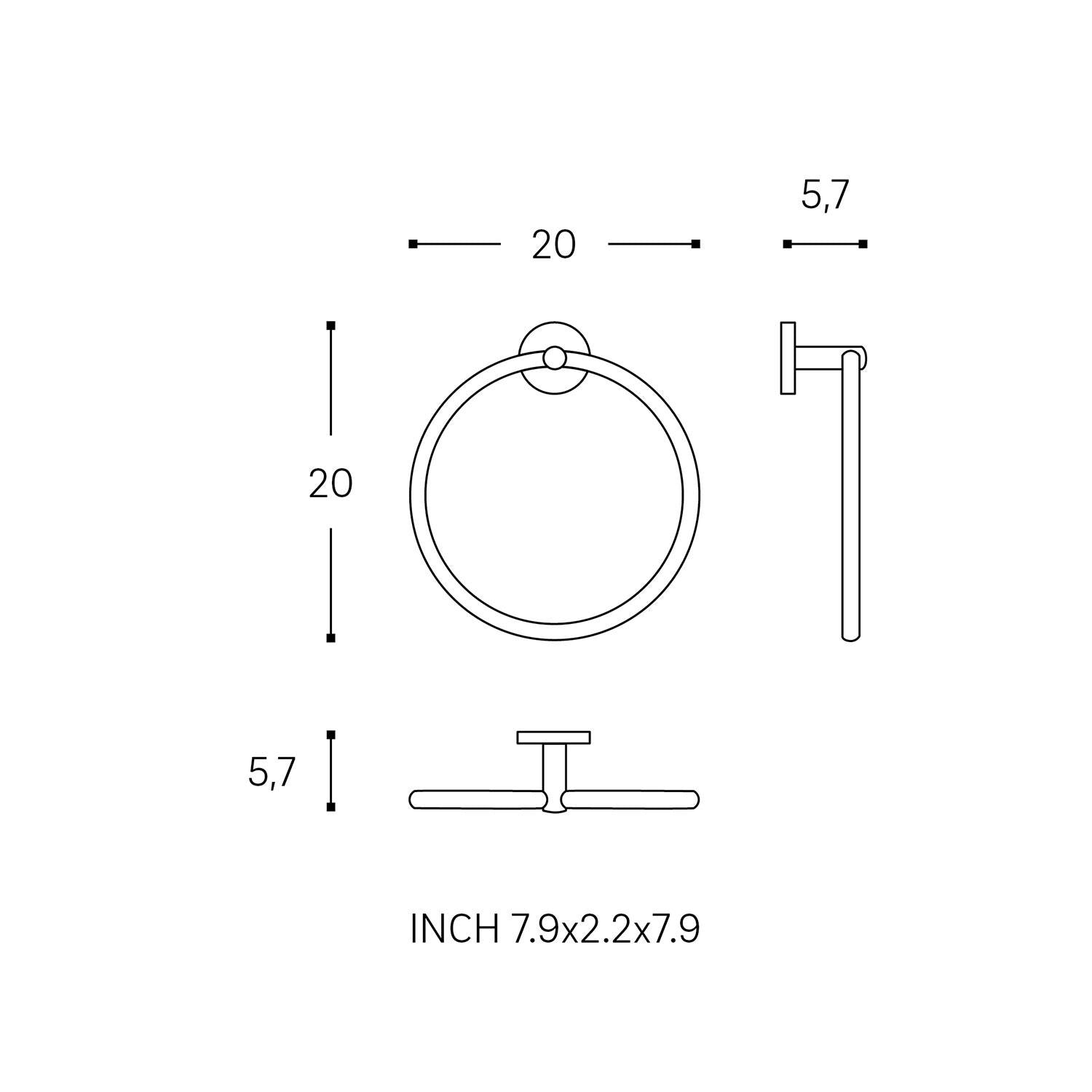Towel Ring, 20cm, Chrome, Hidden Fixings, Start Collection