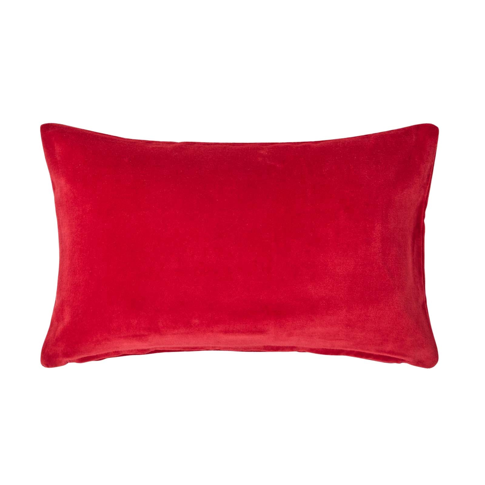 Luxury Cotton Velvet Cushion Cover | 30cm x 50cm | Red
