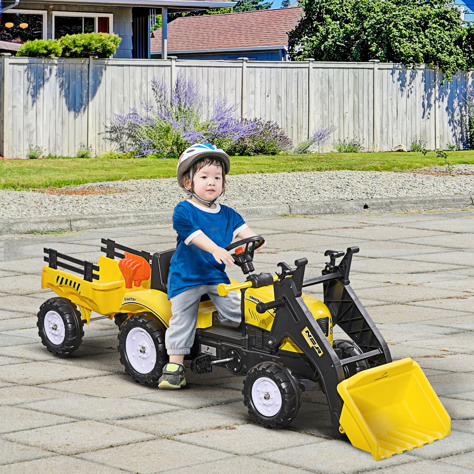 Pedal Go Kart Ride On Excavator Wheels Tyres Kids Children -yellow