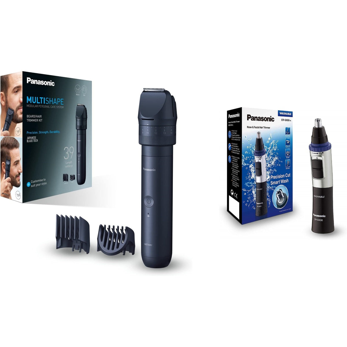 Er-ckn1 + Er-gn30 Beard & Facial Hair Trimmer Set | Black