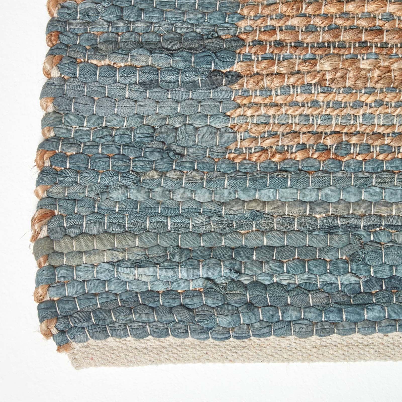 Veranda Grey And Nude Hemp Chindi Rug | 150cm x 95cm | Grey