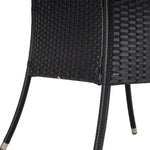 Garden Rattan Tempered Glass Top Round Table With Parasol Hole - 100cm Dia X 72cm