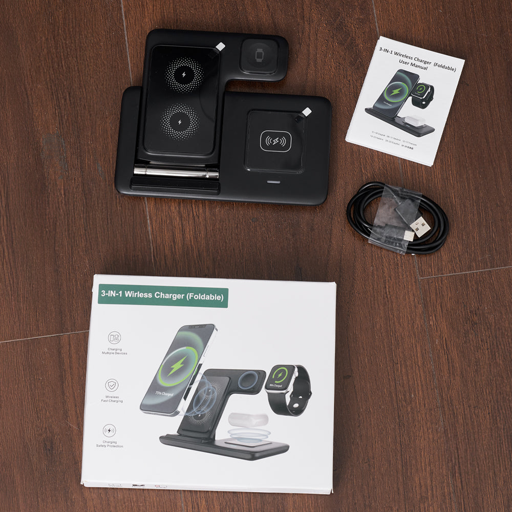 15w 3-in-1 Fast Wireless Charging Station For Apple Devices